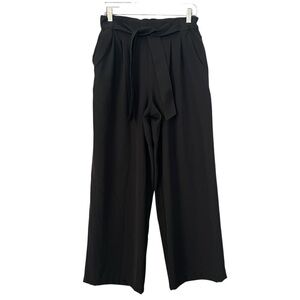 LULULEMON Noir Wide Leg Belted Pants Black W5BXIS Size 8